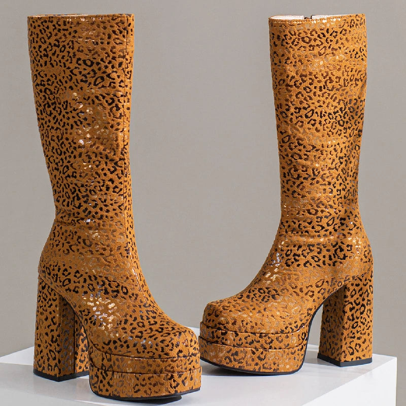 Dick In Me Disco Knee High Boot Heels