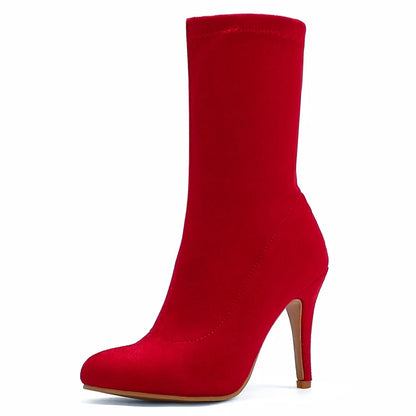 Sugar Sweet Cock Sock Ankle Boot Heels