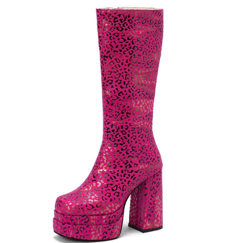 Dick In Me Disco Knee High Boot Heels