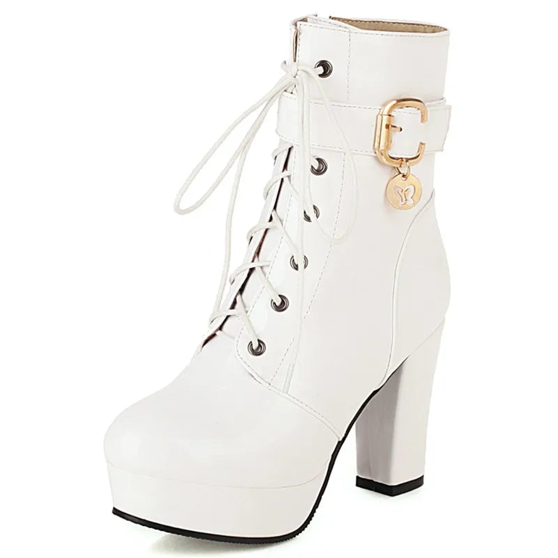 Bodacious Butterfly Buckle Ankle Boot Heels