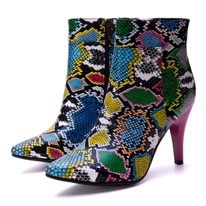Strutting Sneaky Snake Ankle Boot Heels