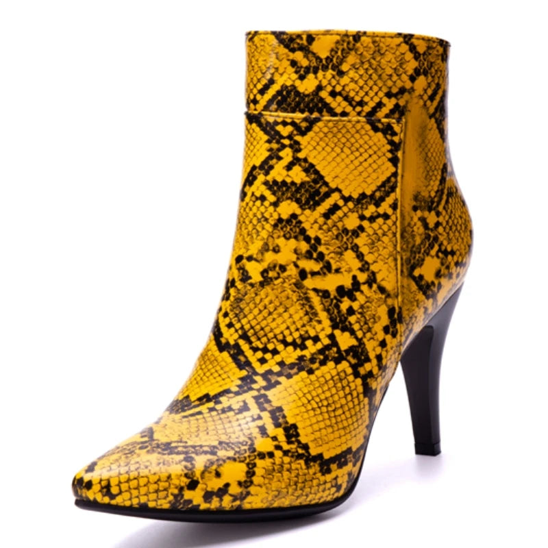 Strutting Sneaky Snake Ankle Boot Heels
