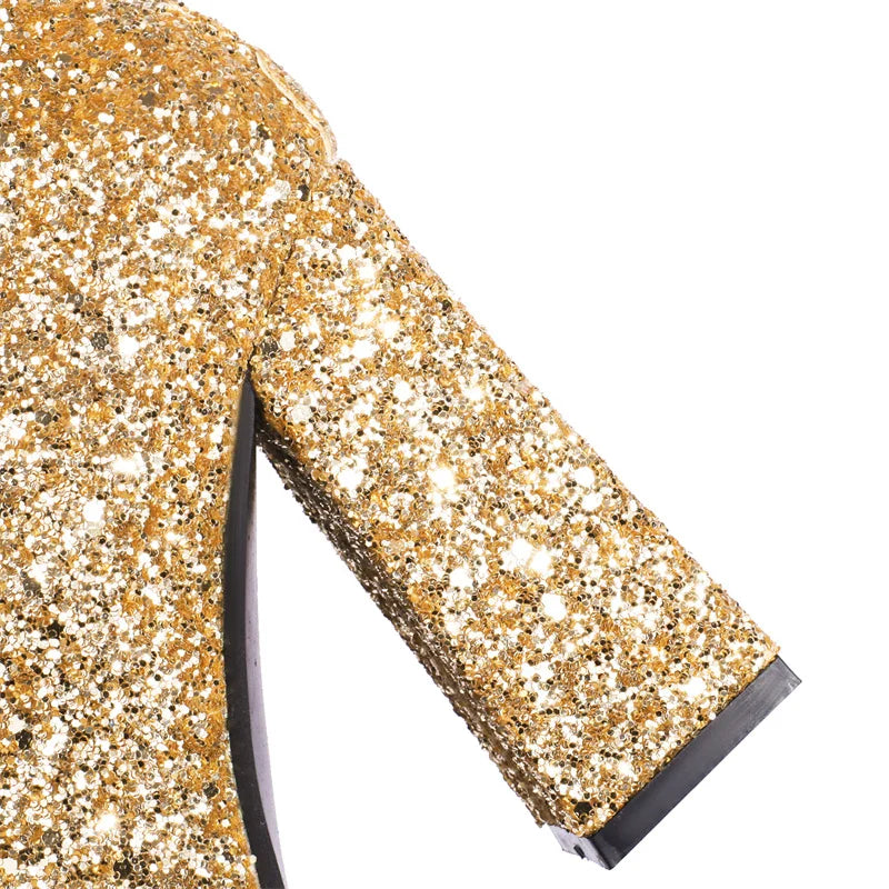Shade & Shimmer Sequence Ankle Boot Heels