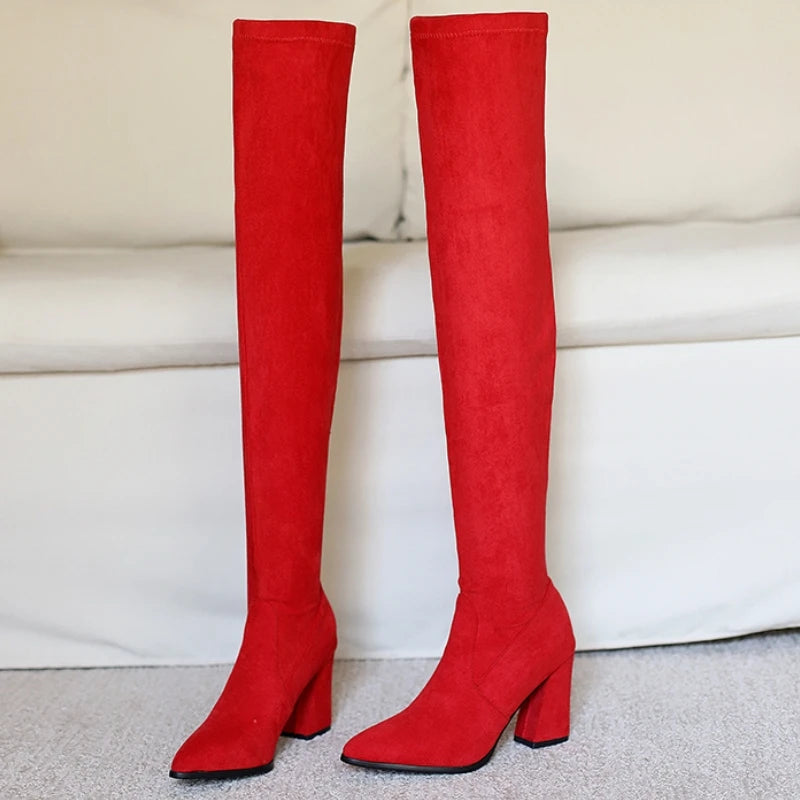 Thumb In Me Thigh High Boot Heels