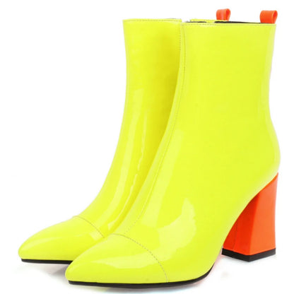 Candy Coated Neon Ankle Boot Heels