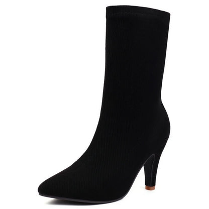 Simp And Soft Sock Ankle Boot Heels