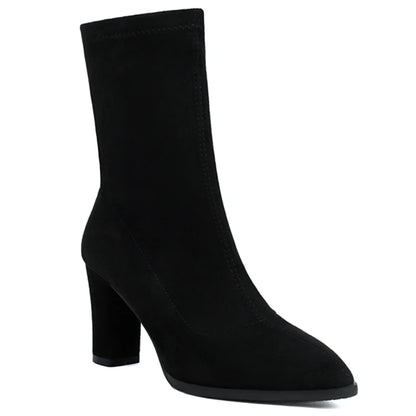 Sexy Stud Ankle Sock Boot Heels