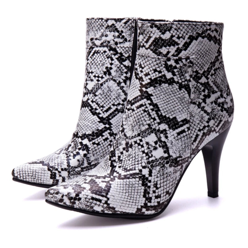Strutting Sneaky Snake Ankle Boot Heels