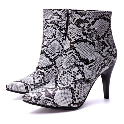 Strutting Sneaky Snake Ankle Boot Heels