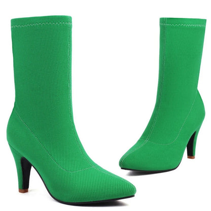 Simp And Soft Sock Ankle Boot Heels
