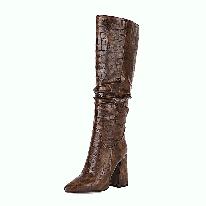 Disco Daddy Cowboi Knee High Boot Heels