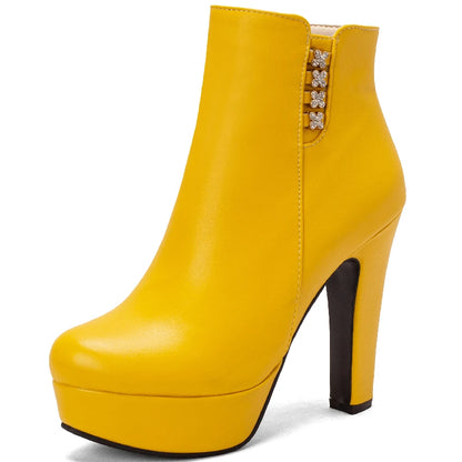 Disco Crystal Side Ankle Boot Heels