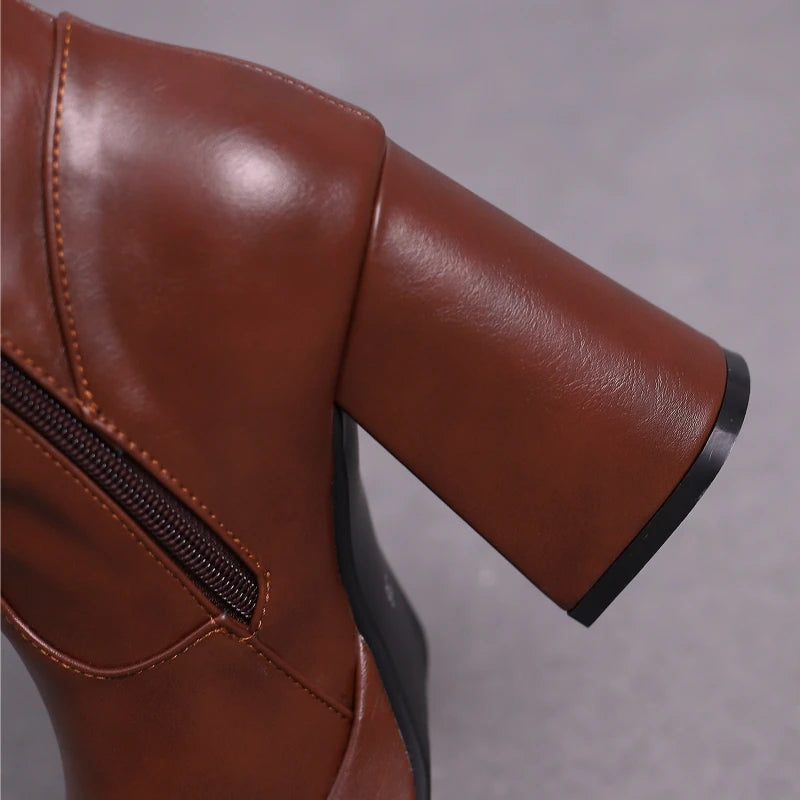 Strutting Sally Platform Knee High Boot Heels