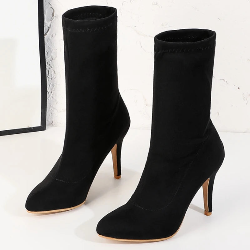 Sugar Sweet Cock Sock Ankle Boot Heels