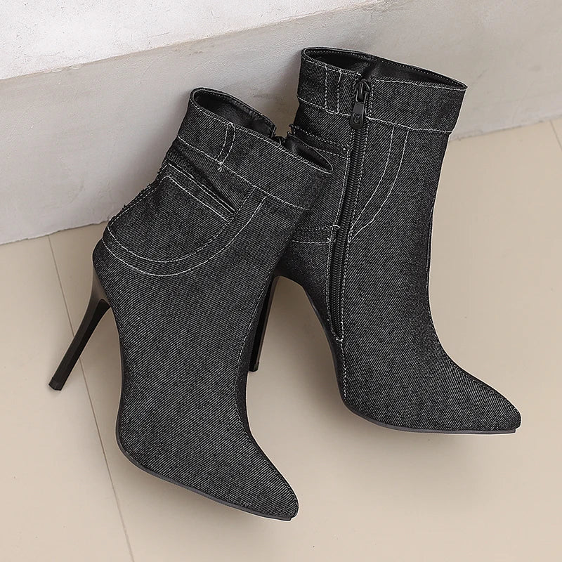 Savvy Skinny Jean Ankle Boot Heels