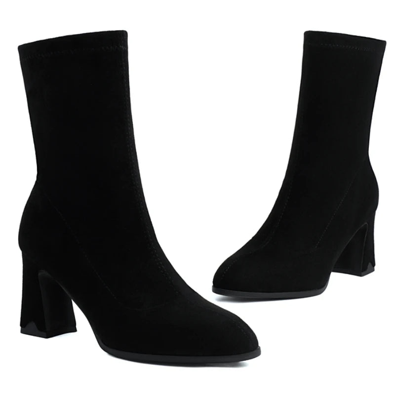 Sock It To Me Ankle Sock Boot Heels