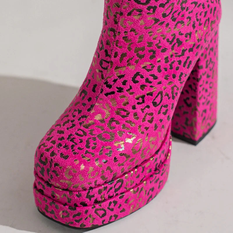 Dick In Me Disco Knee High Boot Heels