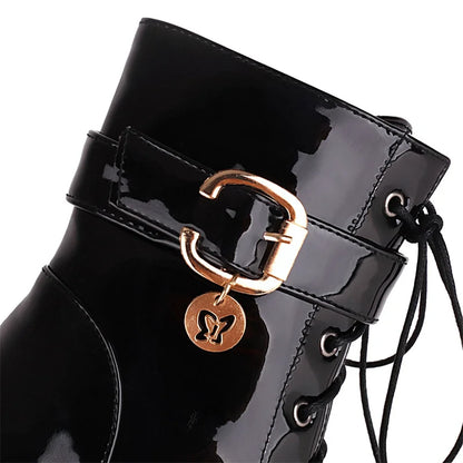 Bodacious Butterfly Buckle Ankle Boot Heels