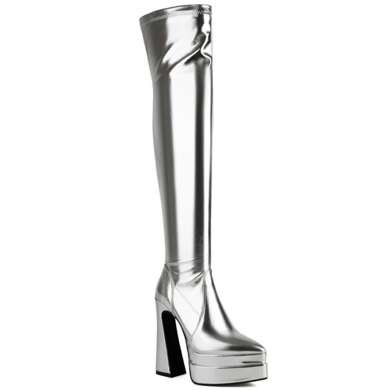 Give Me Groovy Knee High Boot Heels