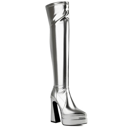 Give Me Groovy Knee High Boot Heels