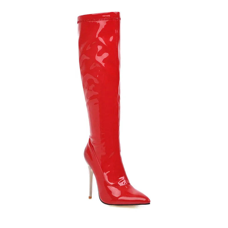 Bend Me Over Do Me On The Sidewalk Rubber Zipper Knee High Boots