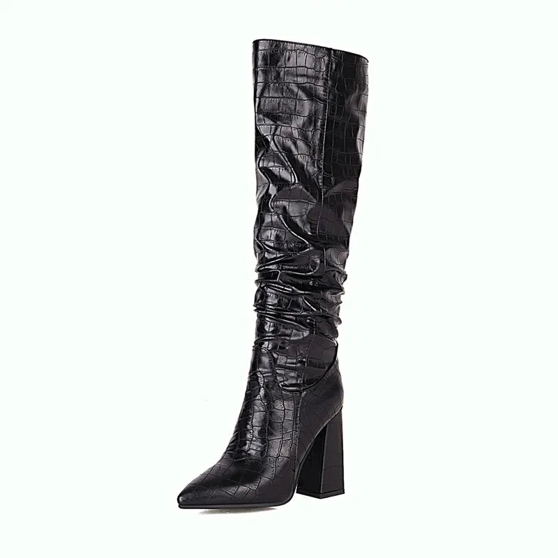 Disco Daddy Cowboi Knee High Boot Heels