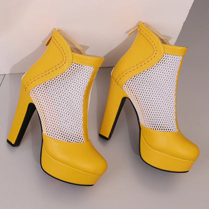 Miss Girl's Mesh Ankle Boot Heels