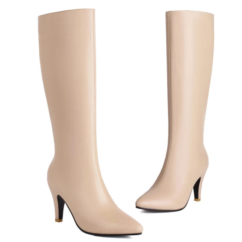 Slide In Slowly Mid Calf Boot Heels