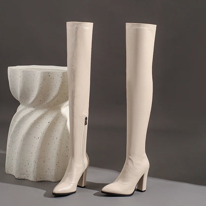 Sexy Hump Me Daddy Elastic Over Knee Thigh High Boot Heels