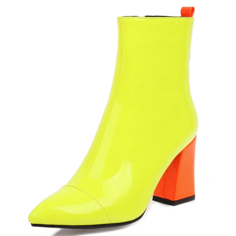 Candy Coated Neon Ankle Boot Heels