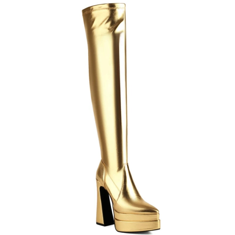 Give Me Groovy Knee High Boot Heels