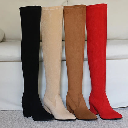 Thumb In Me Thigh High Boot Heels