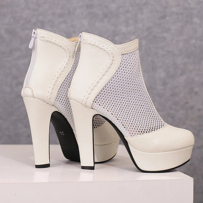 Miss Girl's Mesh Ankle Boot Heels