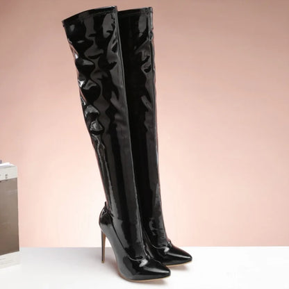 Slip Inside Me Elastic Thigh High Boots