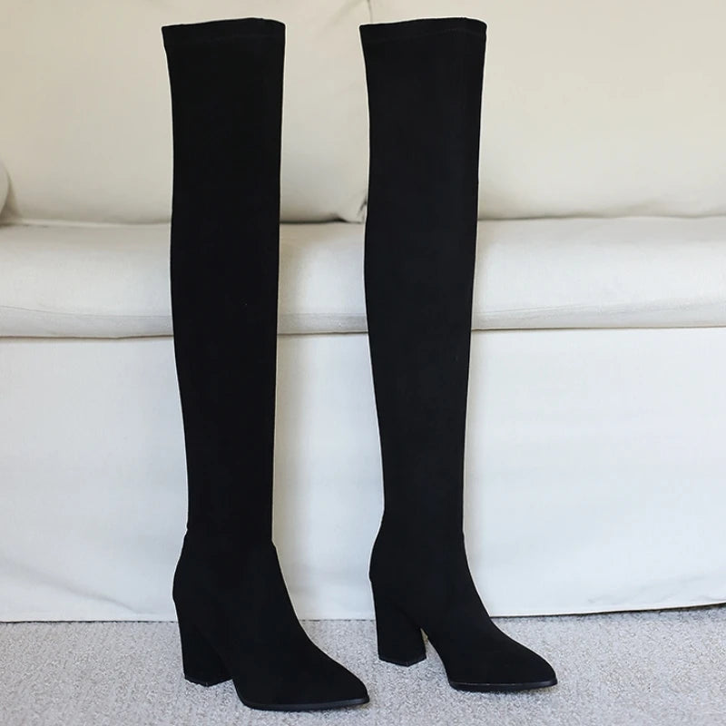 Thumb In Me Thigh High Boot Heels