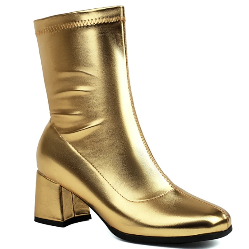 Shiny Chic Ankle Boot Heels