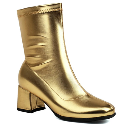 Shiny Chic Ankle Boot Heels