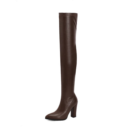 Sexy Hump Me Daddy Elastic Over Knee Thigh High Boot Heels