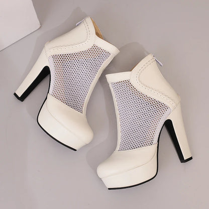 Miss Girl's Mesh Ankle Boot Heels