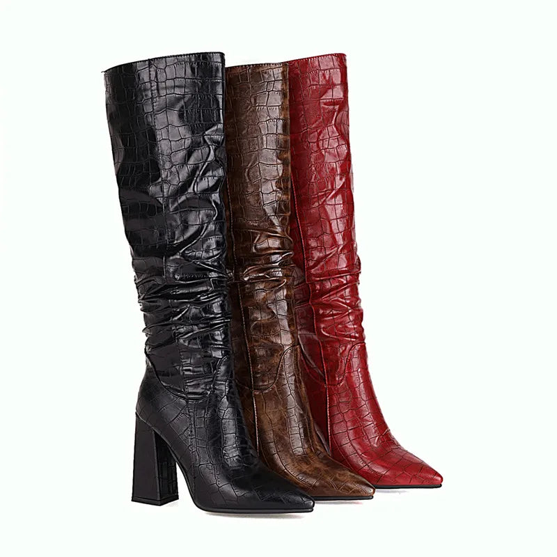 Disco Daddy Cowboi Knee High Boot Heels