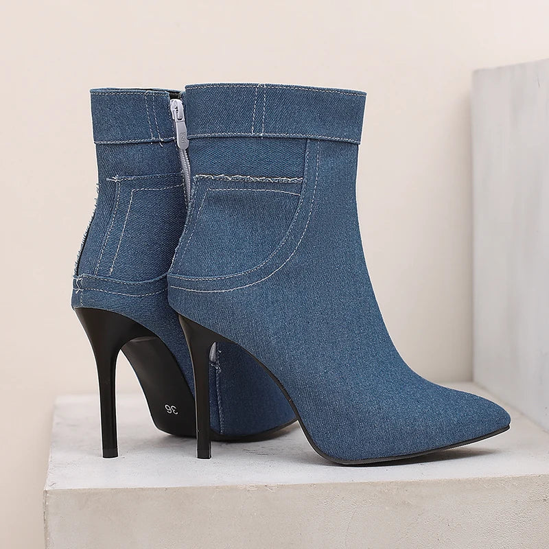 Savvy Skinny Jean Ankle Boot Heels