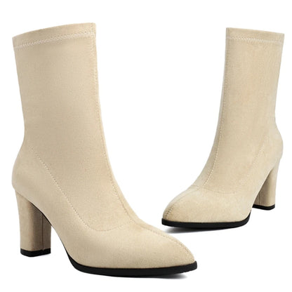 Sexy Stud Ankle Sock Boot Heels
