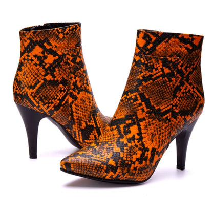 Strutting Sneaky Snake Ankle Boot Heels