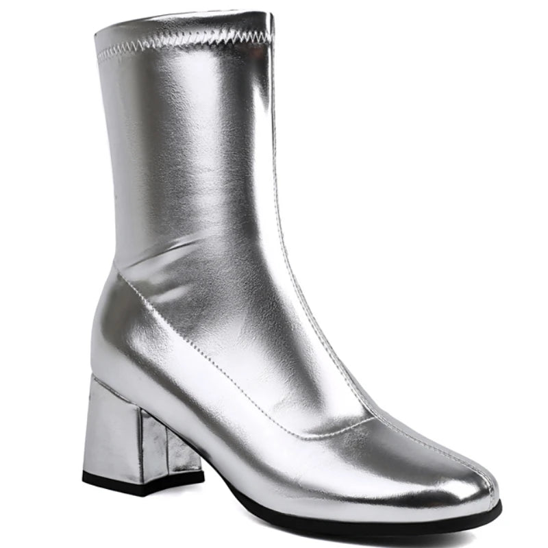 Shiny Chic Ankle Boot Heels