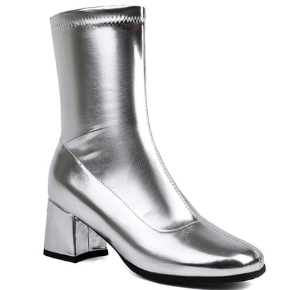 Shiny Chic Ankle Boot Heels