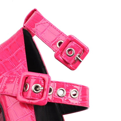 Gape Me Gator Platform Buckle Heels