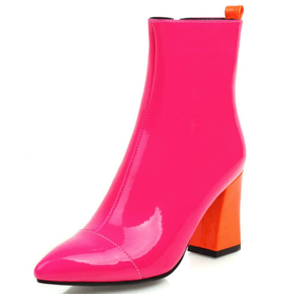 Candy Coated Neon Ankle Boot Heels
