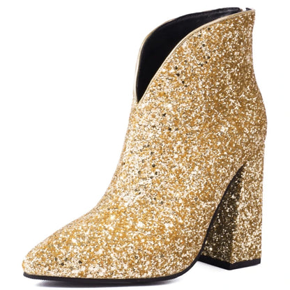 Shade & Shimmer Sequence Ankle Boot Heels