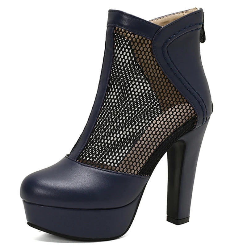 Miss Girl's Mesh Ankle Boot Heels
