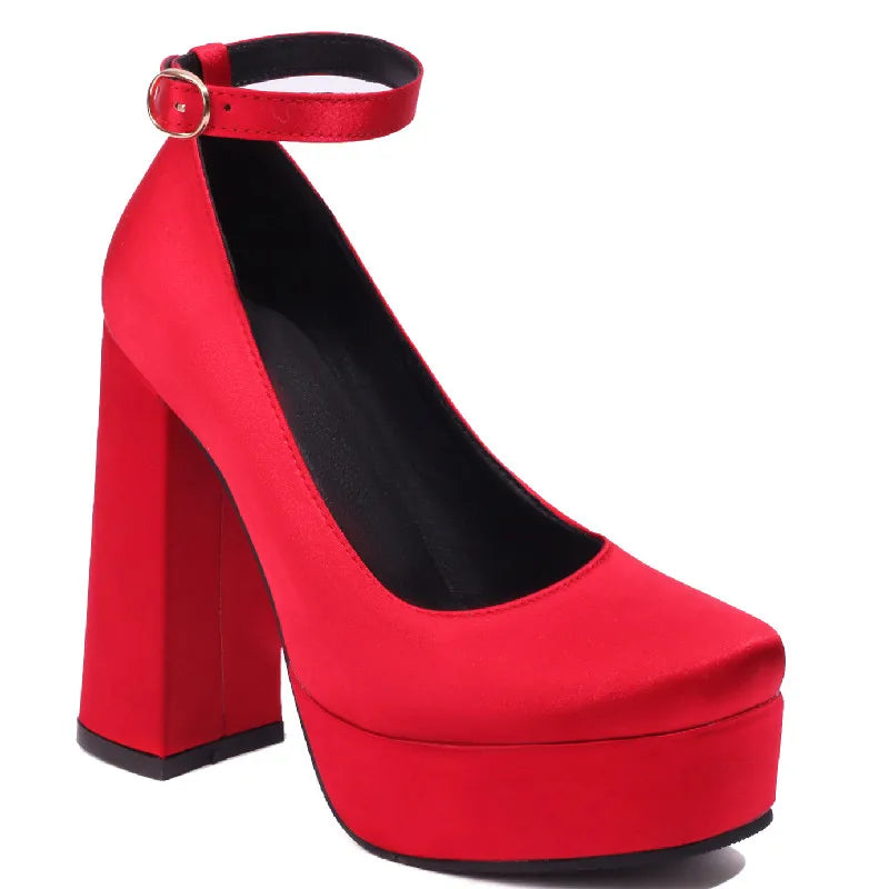Satin Seduction Platform Heels